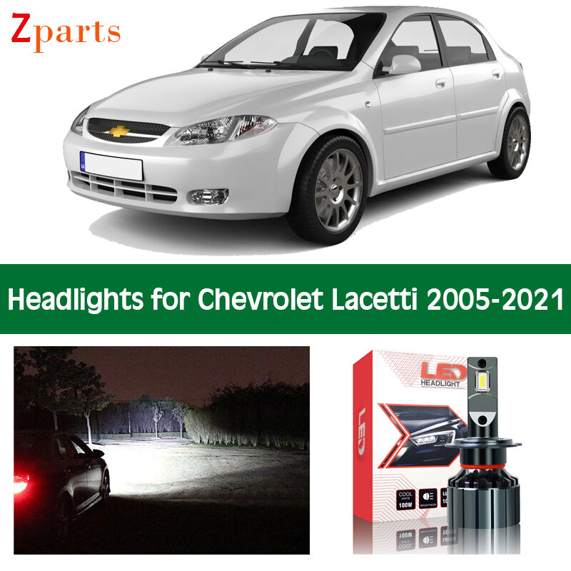 Bohlam Mobil untuk Chevrolet Lacetti Lampu Depan LED Lampu Depan Lampu Sorot Bawah Canbus Putih Lampu Mobil Aksesori 12V 6000K