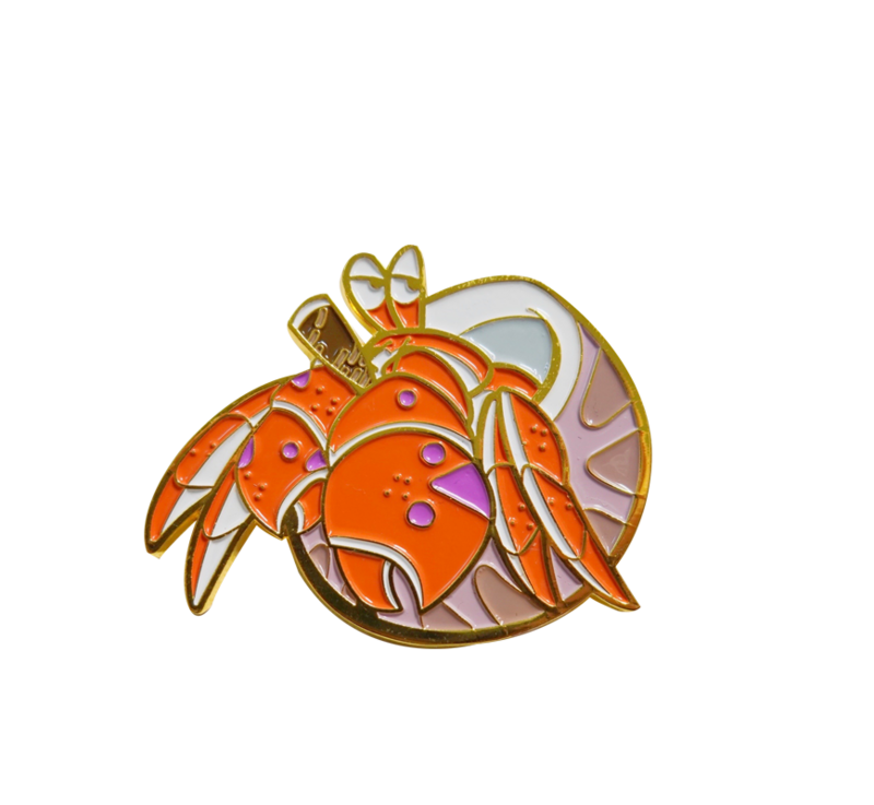 Pustelnik kraba odznaka brelok na prezent łańcuch
