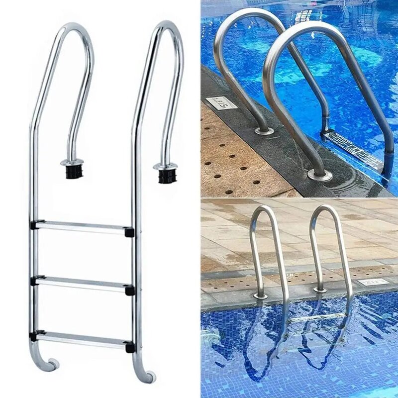 Escalera para piscina pasos de reemplazo de acero inoxidable antideslizante escalera antideslizantes Pedal accesorios piscina (sin reposabrazos