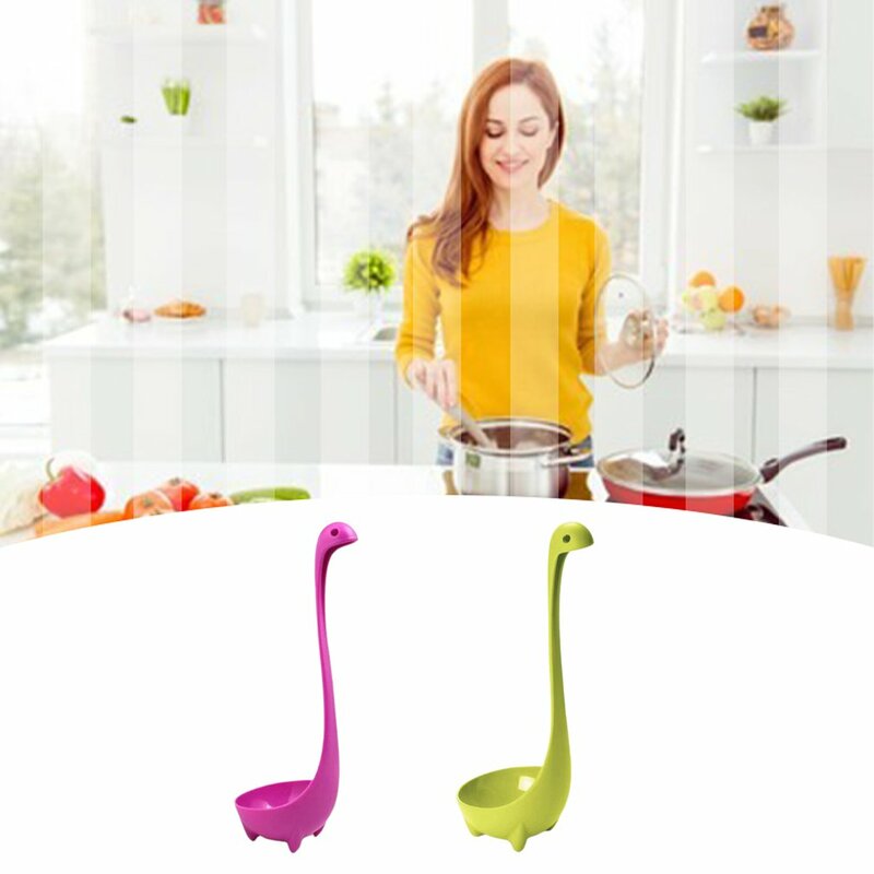 1/2Pcs Long Handle Vertical Dinosaur Soup Spoon Resistant Tools Noodle Leaky Meal Dinner Cooking Stirrer Spoon Kitchen Supplies