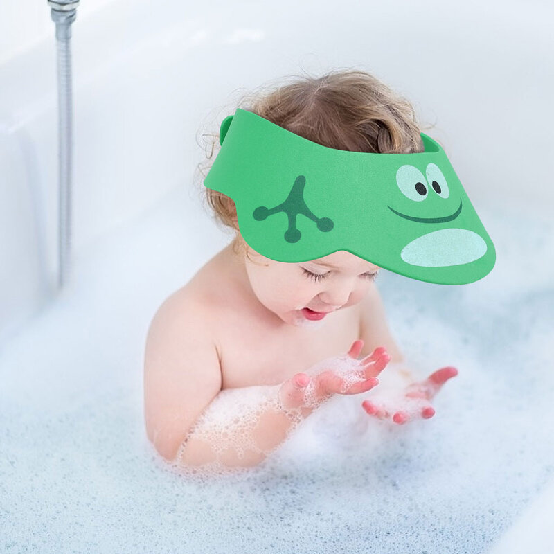 Touca de banho para crianças, chapéu protetor para banho de crianças para proteção dos olhos