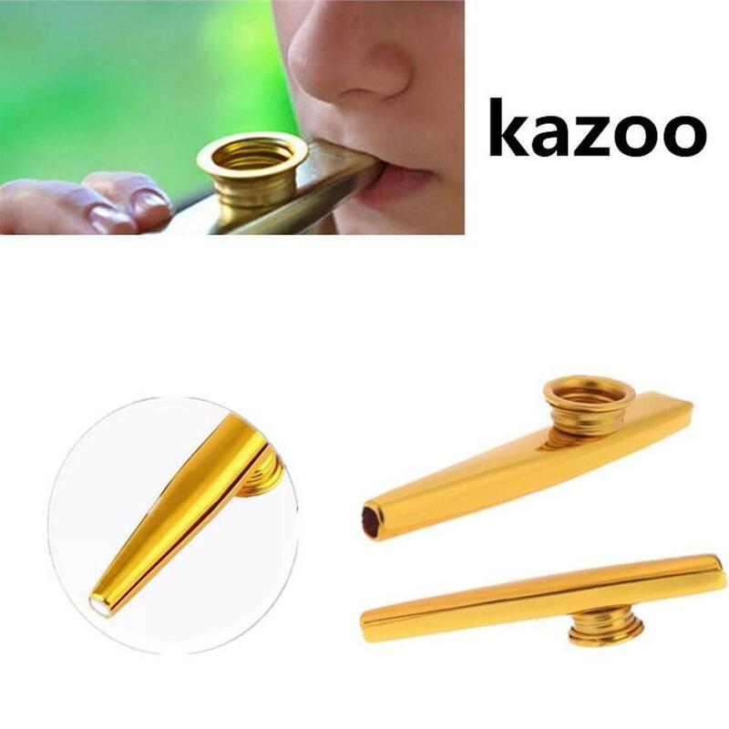 Metal Kazoo instrumentos musicales flautas diafragma boca de instrumentos musicales Kazoos compañero bueno para guitarra M6B0