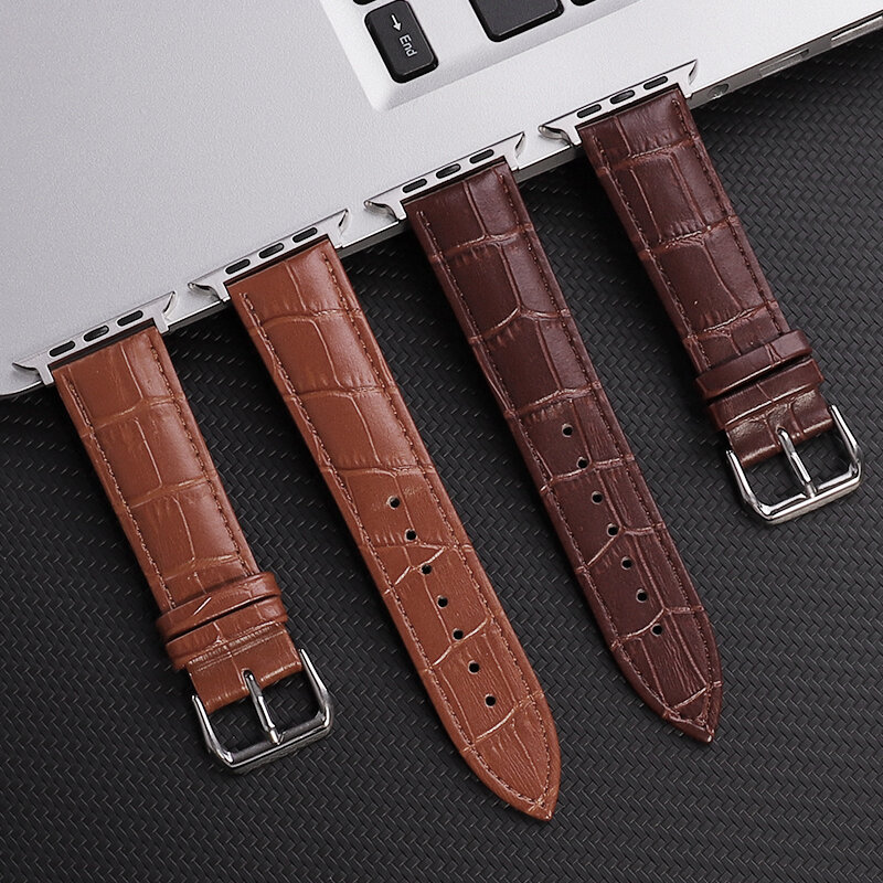 Leather Loop Strap for apple watch band 44mm 38mm 42mm 40mm man watchband bracelet for iwatch 41mm 45mm series 7 6 Se 5 4 3 2