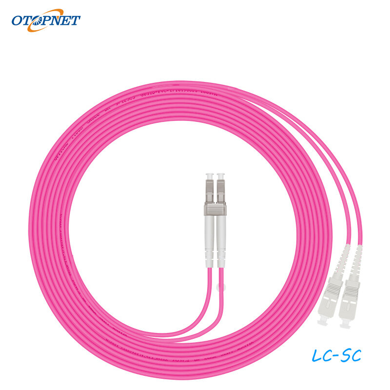 LCUPC-cable de conexión de fibra óptica, conector multimodo de 2,0 MM a SCUPC OM4 DX, 10 unidades