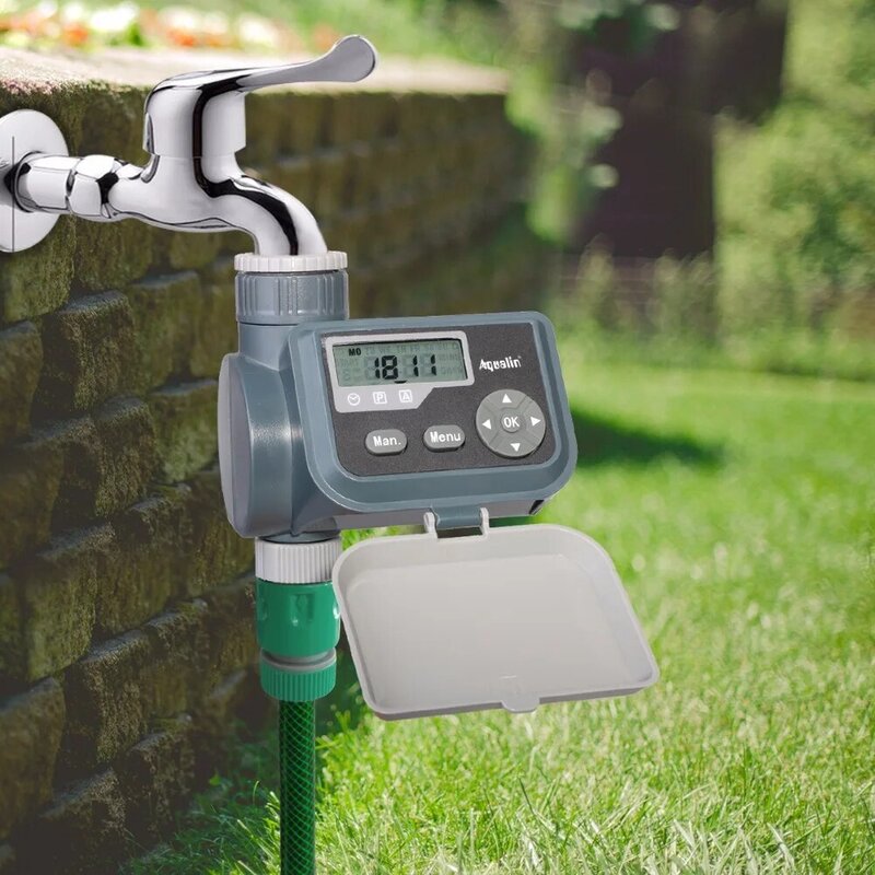 Tela lcd à prova dwaterproof água rega temporizador válvula solenóide jardim temporizador de água controlador de irrigação com multifunções #21004