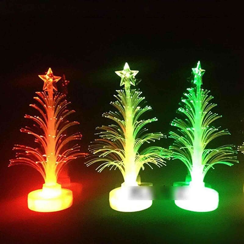 Mini árbol de Navidad con luces Led que cambian de Color, para el hogar Decoración de mesa, fiesta, lámpara de noche para armario de cocina, 2 uds.
