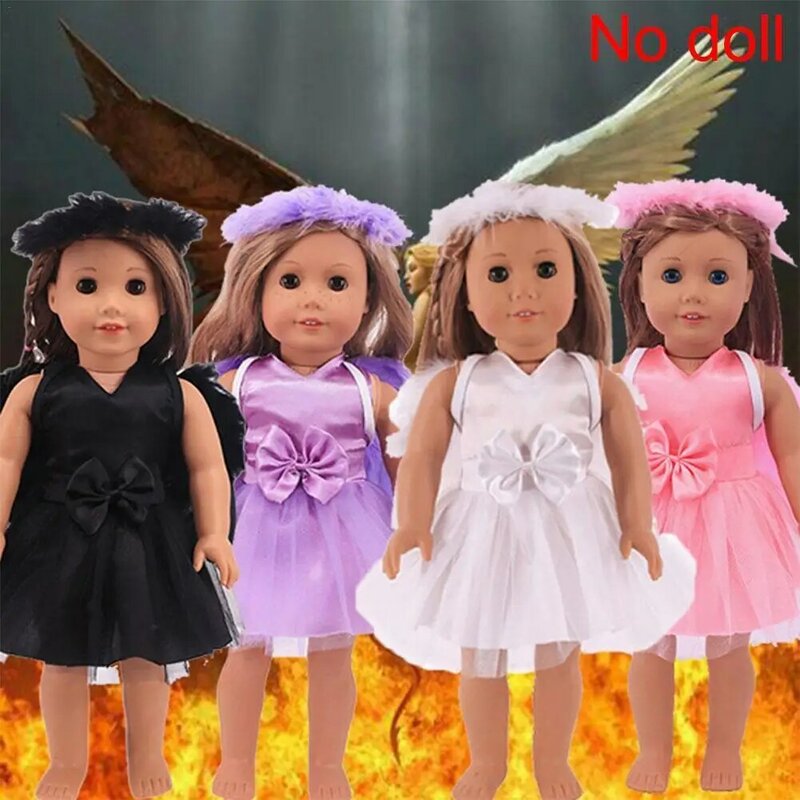 2021 conjunto de roupas de boneca de menina acessórios de roupas de anjo conjunto de saia de boneca de 43cm quente