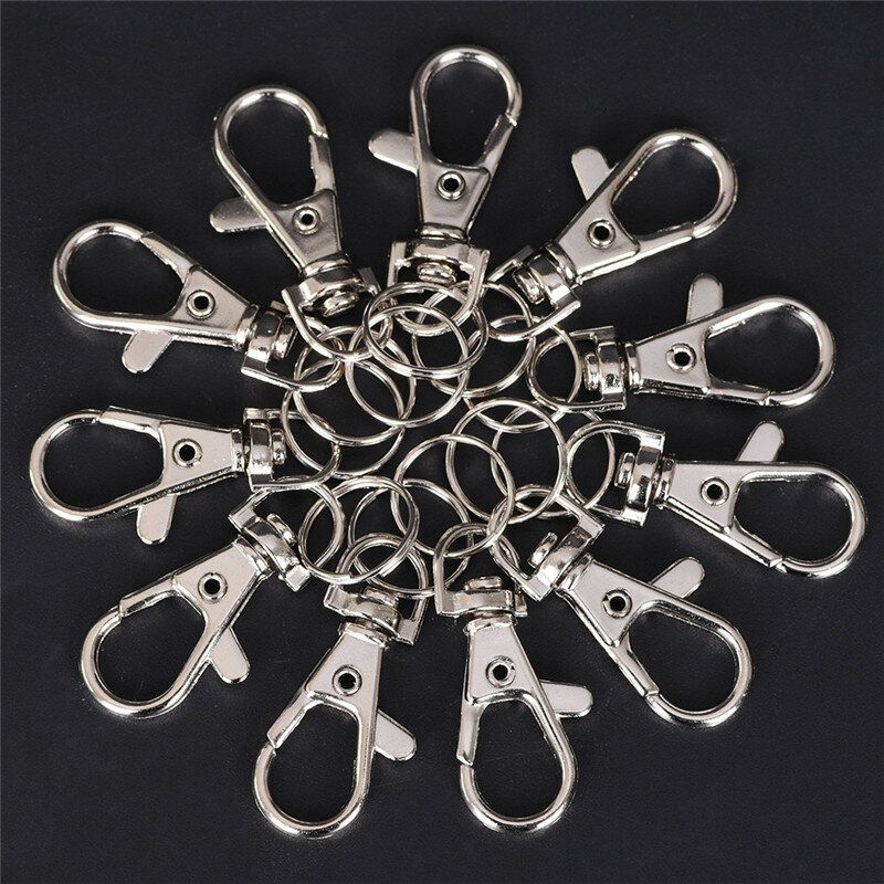 10PCS metallo aragosta grilletto girevole ganci fibbia Clip creazione di gioielli artigianato artistico portachiavi portachiavi anello portachiavi