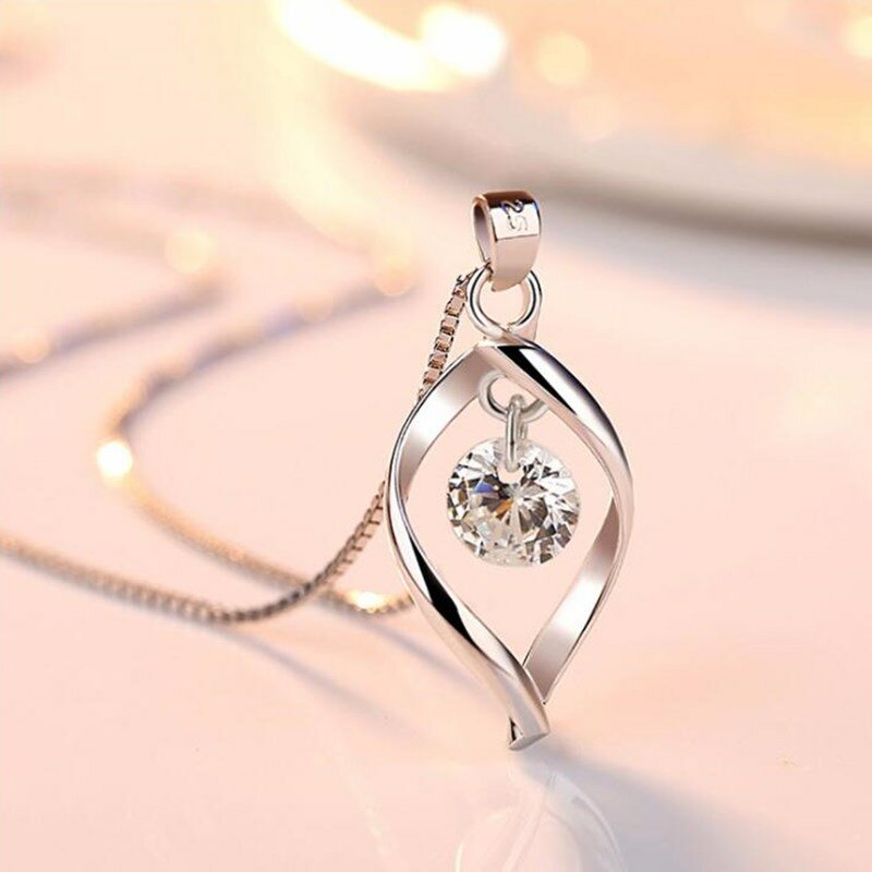 Nehzy s925 carimbo de prata moda feminina nova jóias de cristal de alta qualidade zircão retro simples pingente colar longo 45cm