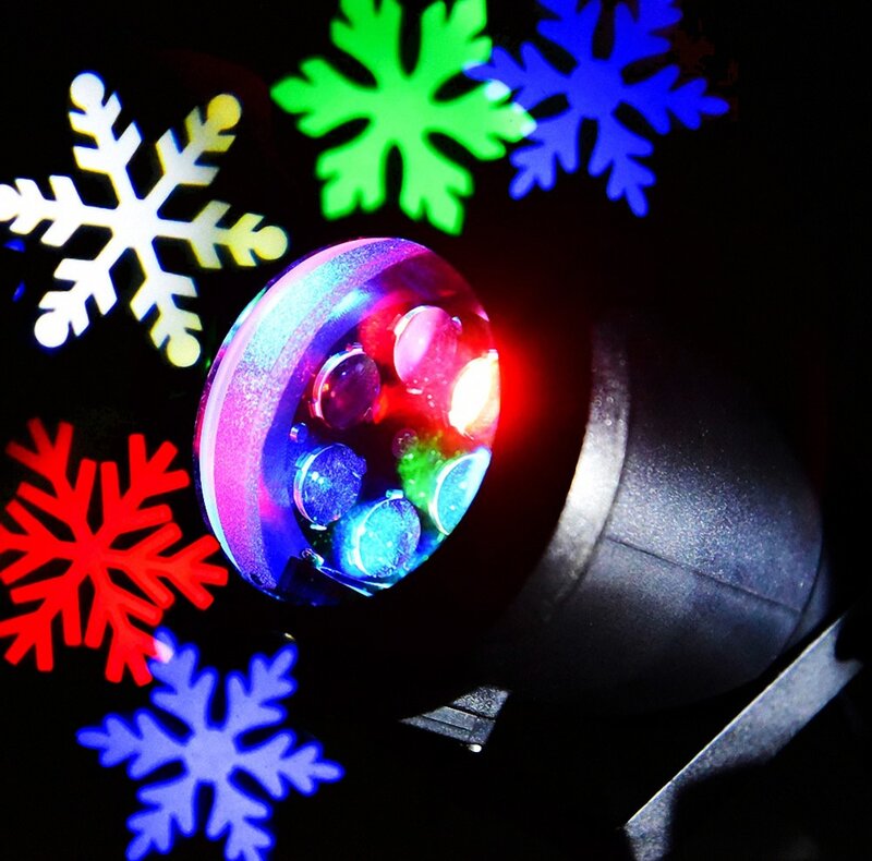 الليزر في الهواء الطلق ضوء الحديقة ندفة الثلج الليزر الأضواء ضوء المشهد حديقة مصباح زينة عيد الميلاد ليزر العارض مصباح