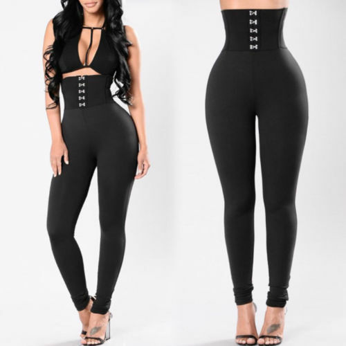 Hirigin – pantalon noir taille haute pour femmes, mode dames, Long, crayon, extensible, Slim, Leggings, Clubwear