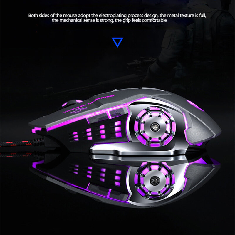 KUU V6 Profession Wired Gaming Mouse 6 Buttons 3200 DPI LED USB Computer Mouse wireless Game Mouse Silent Mouse For PC laptop