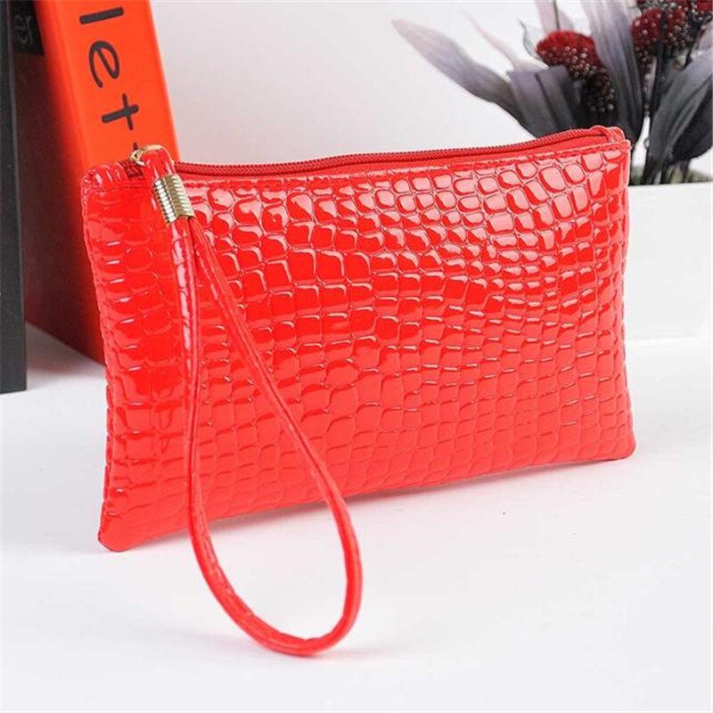 Cosmetic bag Leather Toolkit Small Women Wallet Crocodile Leather Clutch Handbag Bag Coin Purse Mini Wallet Cosmetic bag