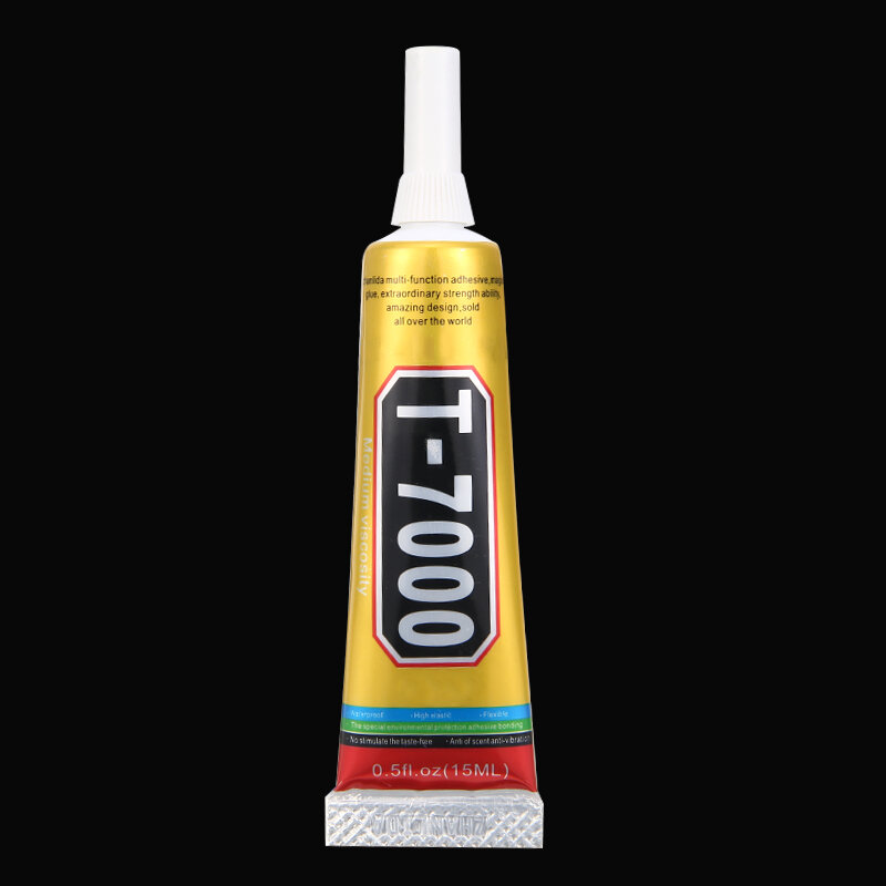 Pegamento adhesivo potente de resina epoxi T7000, pegamento líquido de tubo suave negro para reparación de pantalla de teléfono, bricolaje, 15/50/100ml, 1 unidad, T-7000
