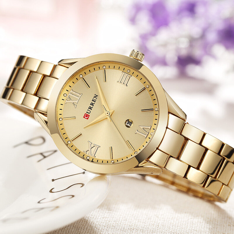 CURREN Mode Gold Uhr Frauen Uhren Damen 9007 Stahl Frauen Armband Uhren Weiblichen Uhr Relogio Feminino Montre Femme