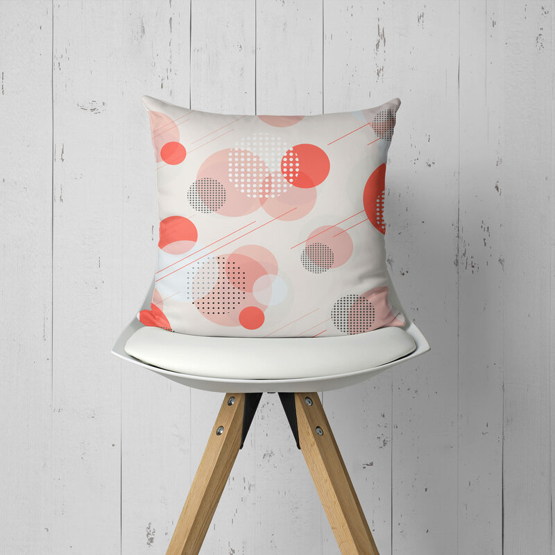 Funda de almohada de Color Coral vivo, cubierta de cojín decorativa con diseño geométrico de estrella de mar para sofá, silla