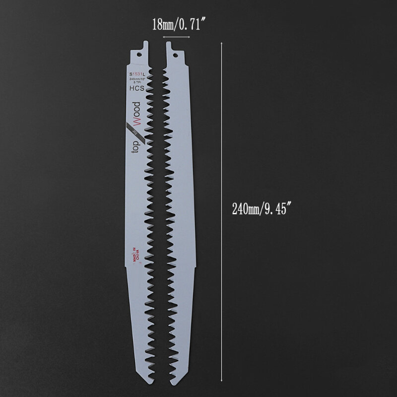 1/2Pcs 240mm 9.5"Jig Saw Blade Set Reciprocating Saw S1531L For Wood Metal Plastic Cutting Woodworking Tool 5TPI Power Tool