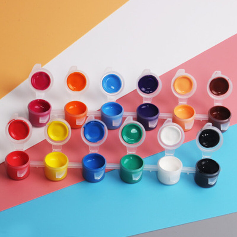 12สีอะคริลิคสี2แปรง DIY Graffiti Pigment ชุดสำหรับ Paint ชุด Shining เจลจิตรกรรม Pigment
