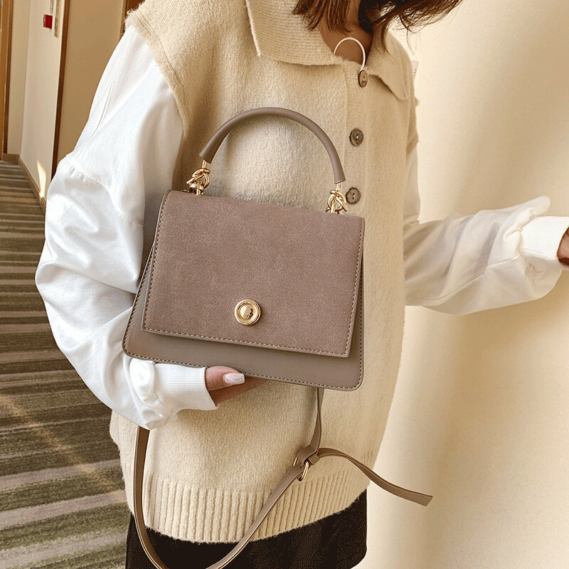 女性のためのヴィンテージマット合成皮革ハンドバッグ,頑丈な高級デザイナーショルダーバッグ,高品質の小さくて正方形