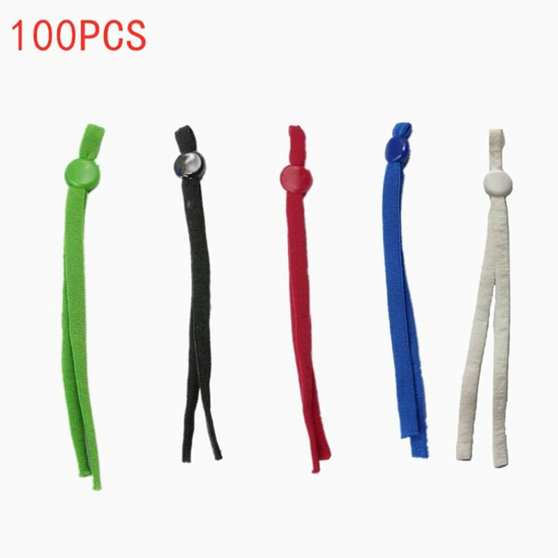 Cordón ajustable de cinco colores para mascarilla, bandas elásticas para mascarilla, accesorios para colgar en la oreja, soporte cómodo sin huellas, 100 Uds.