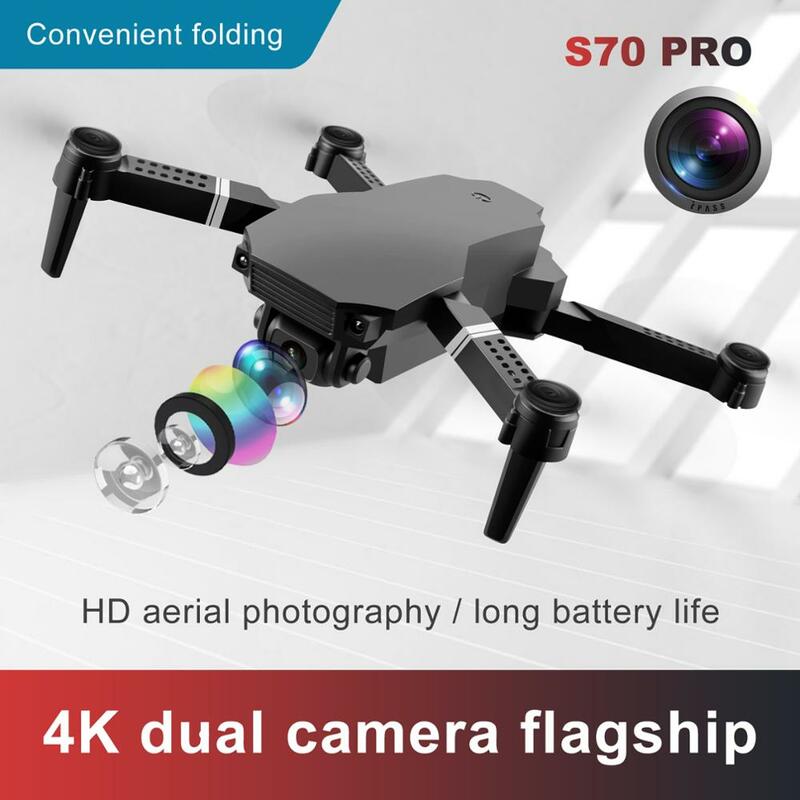 S70 Dron 4K HD doppia fotocamera pieghevole WiFi FPV1080P altezza mantenimento Drone Professionnel RC elicottero Flynova Pro VS F11 4k Pro