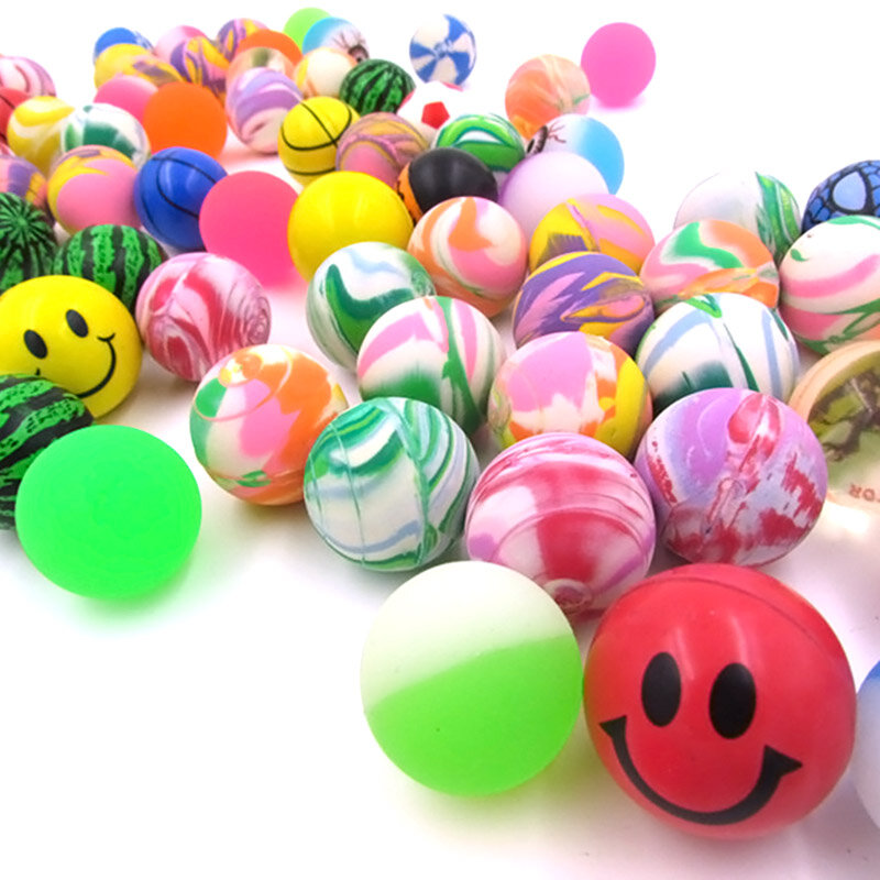 Lote de 10 bolas elásticas mezcladas de 27mm para niños, bolas de huevo de goma giratoria de Color, juguetes para niños, accesorios especiales, máquina hinchable N8V1