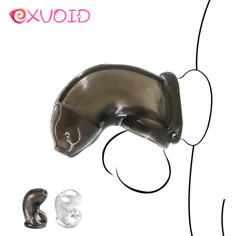 EXVOID Cock Cages Sex Toys for Men Super Soft Delay Time Male Chastity Cock Ring Dildo Enlargement Big Male Penis Extender