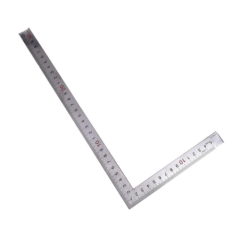 1pc Modern Straight Stainless Steel 90 Degrees Angle Metric Try Mitre Square Ruler 150x300mm School Office Stationery