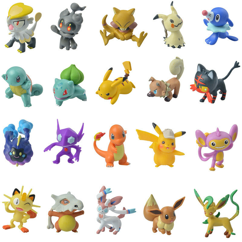 Tomy-figuras de acción originales de Pokémon, Mini figuras de Jolteon, Pikachu, Eevee, modelo de Anime, juguetes para niños, regalos de cumpleaños