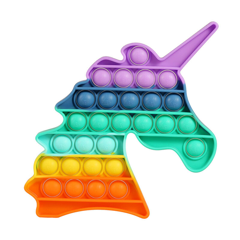 Frete grátis fidget reliver estresse brinquedos arco-íris empurrar bolha anti-stress brinquedos adultos crianças brinquedo sensorial para aliviar o autismo
