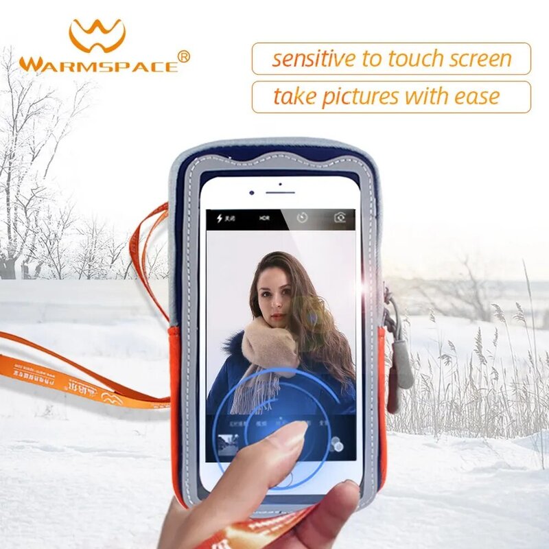 4-7 Inch Electric Mobile Phone Heating Warm Bag For Iphone Sports Running Arm Pouch Holder Phone Case Cover For Winter Bag