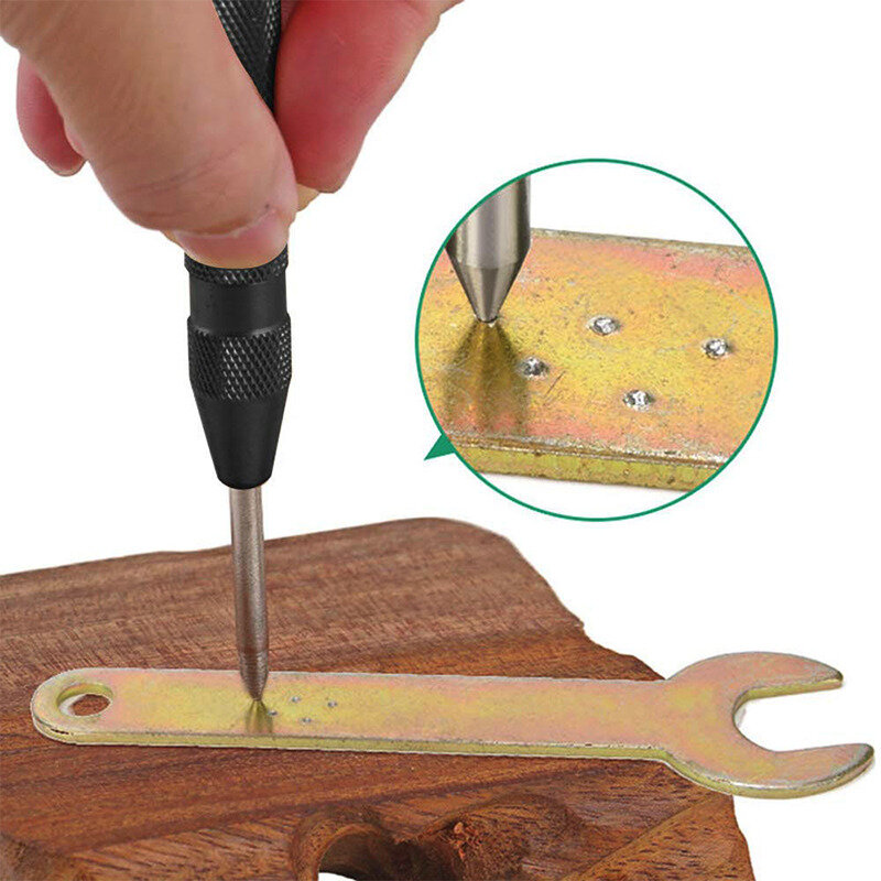 Centro automático punch automático centro pino ferramenta de madeira ajustável primavera marca imprensa dent marcador carpintaria ferramenta broca