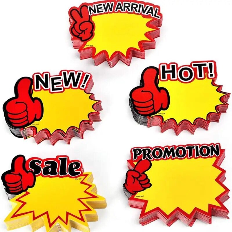 100 pçs publicidade adesivos venda tags promocional starburst sinais de preço