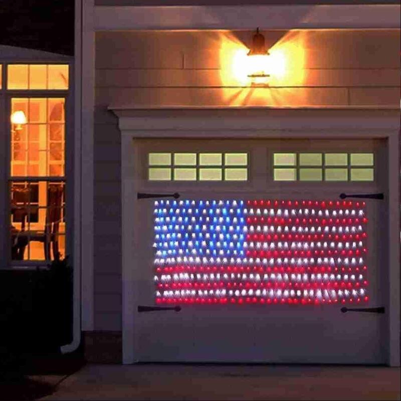 Manufacturers Sell American Flag Net Lights Independence Lights Solar String Lights Day Flag Background Decorative
