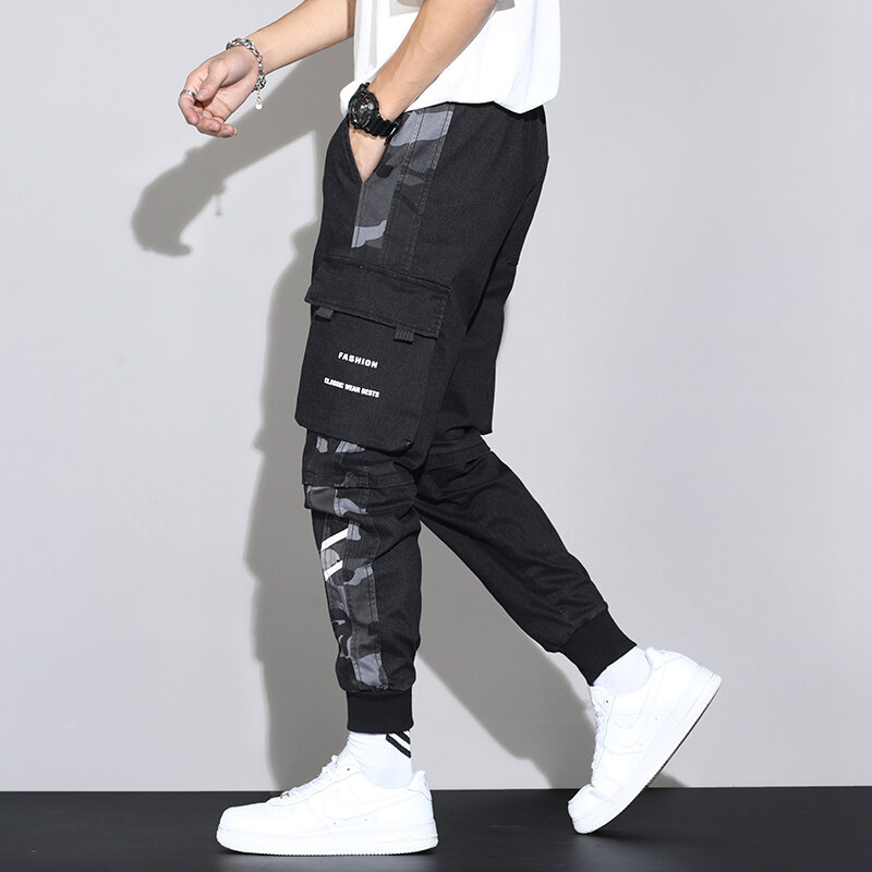 Frühling Sommer Multi-Taschen Camouflage Patchwork männer Fashion Cargo Jogger Hosen Streetwear Casual Hosen