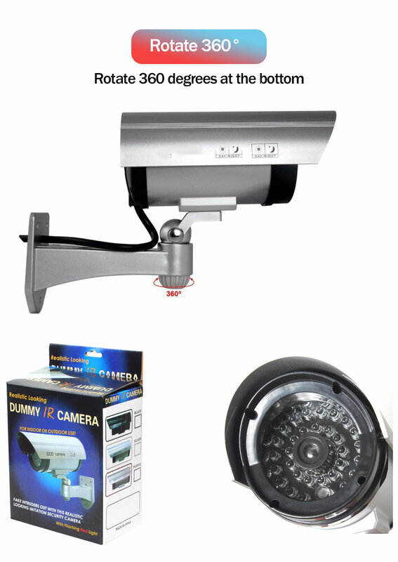 كاميرا وهمية وهمية رصاصة مقاوم للماء في الهواء الطلق في الأماكن المغلقة كاميرا المراقبة الأمنية CCTV مع كاميرات LED حمراء وامض الدمية