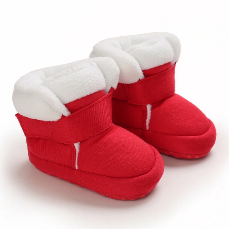 冬暖かいクリスマス新生児ガールズボーイズ靴幼児子供雪のブーツノンスリップかわいいウサギの耳ちょう結びソフト底ブーツ