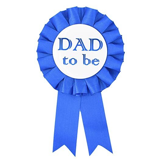 Blue Baby Shower Sash DAD to Be Tinplate Badge Kit Baby Shower Party Gender Reveals Party Gifts