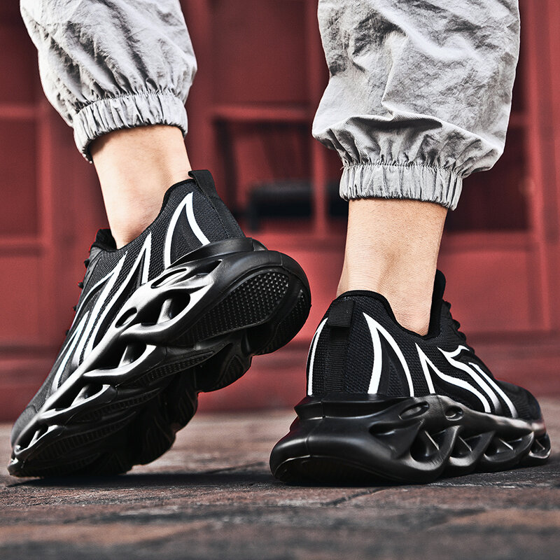 Zapatillas De Deporte – chaussures De course en caoutchouc pour hommes, baskets De sport respirantes à lacets, à la mode, été