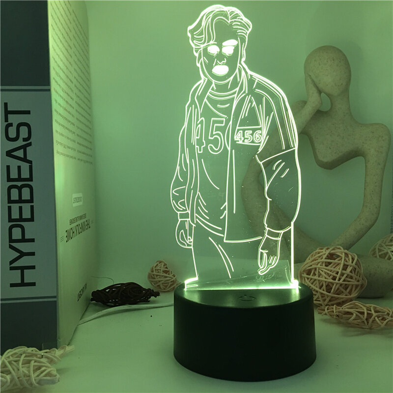 3D Night Light ปลาหมึกเกม LED 7/16สี Touch รีโมทคอนโทรลตารางโคมไฟตกแต่งภายในอุปกรณ์เด็กของขวัญของเล่น