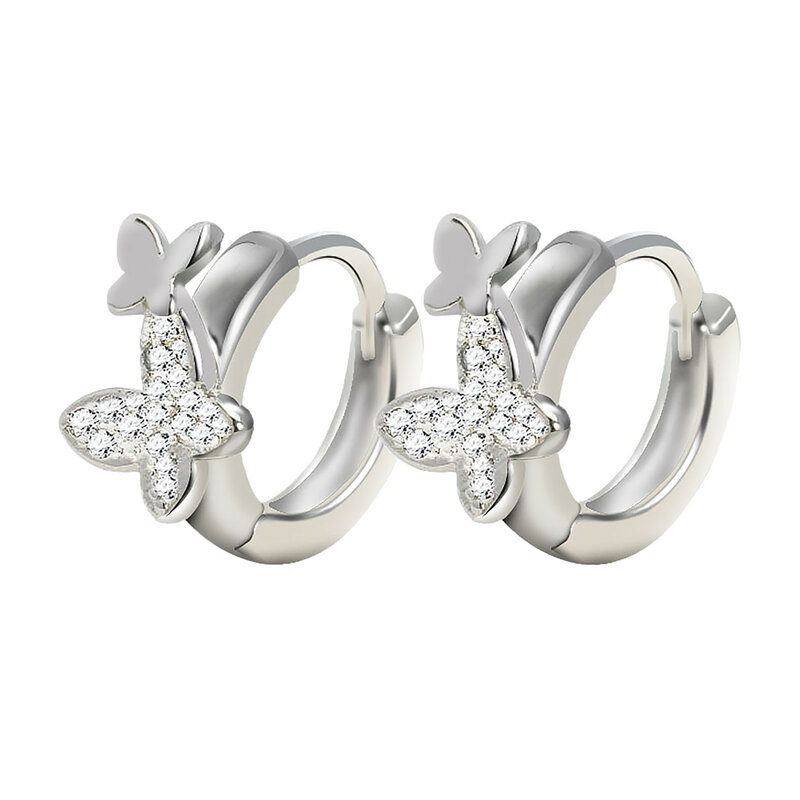 Solid 925 Sterling Silver Butterfly Stud Earrings Bee Cactus Feather Star Rivet Pendant Bridal Wedding Earrings Jewellery C2