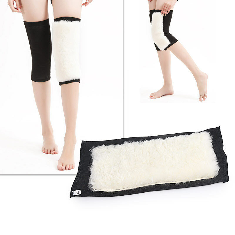 Wool kneeped men feminino joelho quente manga badminton anti fricção proteção cashmere