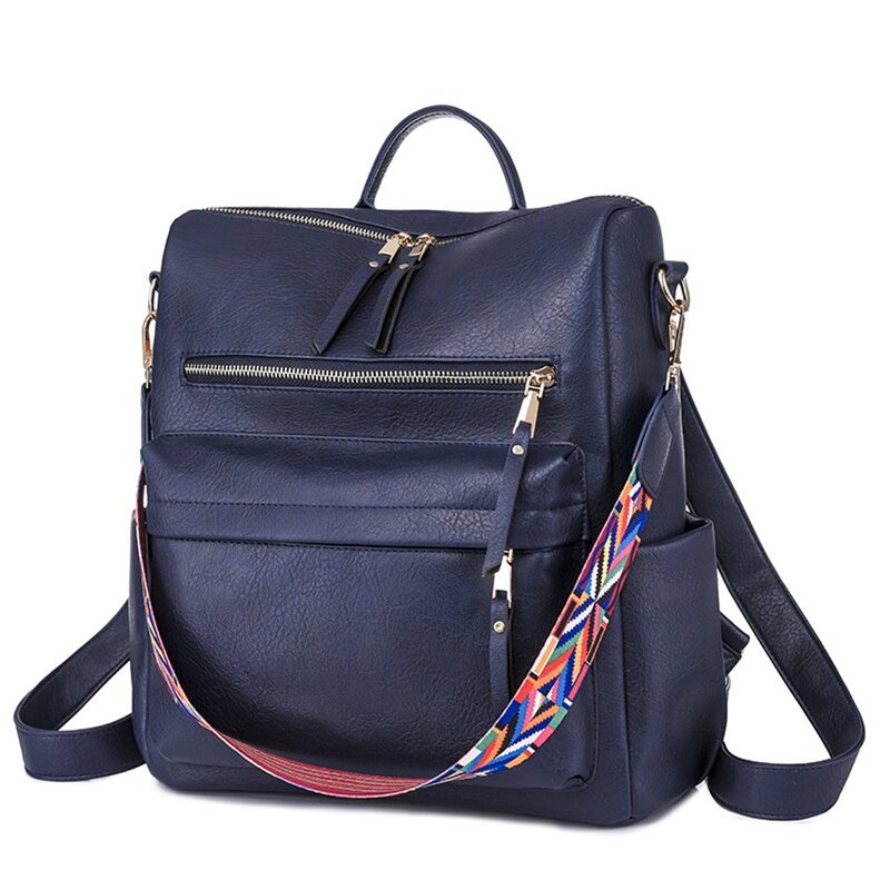 Jnket moda feminina pu couro mochila de viagem casual ao ar livre grande capacidade mochila sling saco bolsas