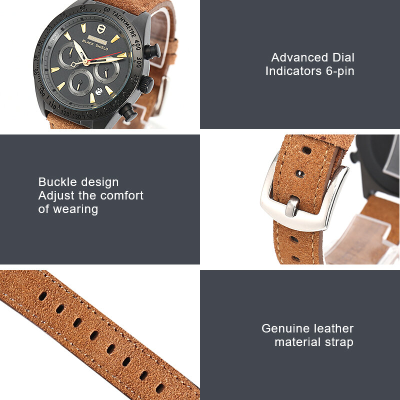 Часы kiedykolwiek poruszać się nowe zegarki dla mężczyzn skóra Quartz pasek 6-Pin japonia ruch Relogio Masculino 30M wodoodporny męski zegarek na rękę