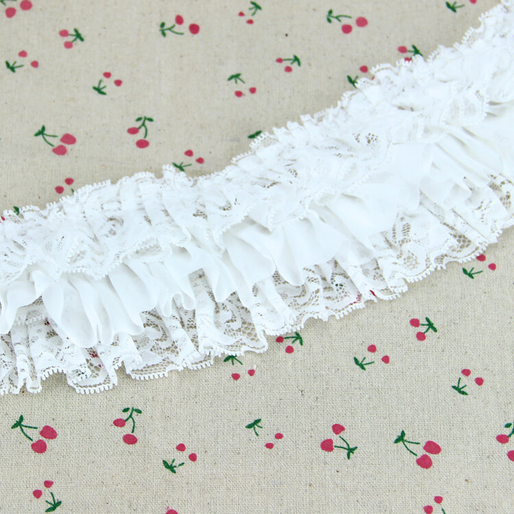 美しい三層プリーツシフォン生地 DIY 服のスカートのウェディング裾縫製ソファカーテン作成装飾