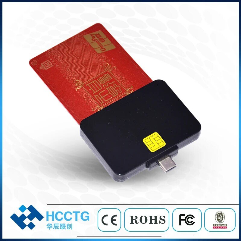Tipo c usb smart contact chip companheiro leitor de cartão móvel dcr32