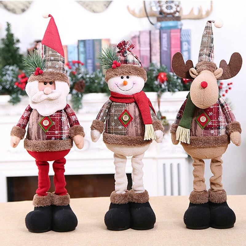 Decoraciones navideñas para Santa Claus de Navidad muñeca de nieve feliz para casa alce Navidades adorno para el árbol de Navidad decoración regalo para chico