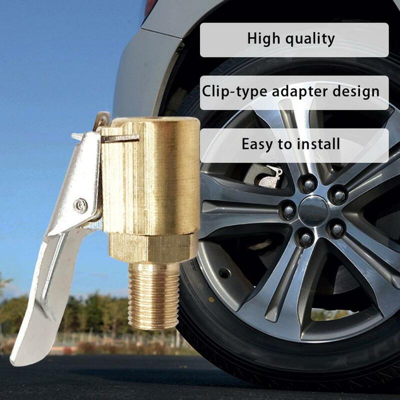 1 pz Auto Auto ottone 8mm ruota pneumatico pneumatico mandrino gonfiatore pompa valvola Clip morsetto connettore adattatore accessori Auto per compressore
