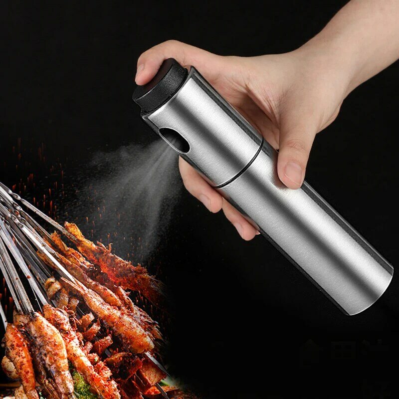 Olive Oil Vinegar Sprayer Oil Spray Bottle Pump Stainless Steel Oil Dispenser Seasoning Kettle BBQ Kitchen Tool