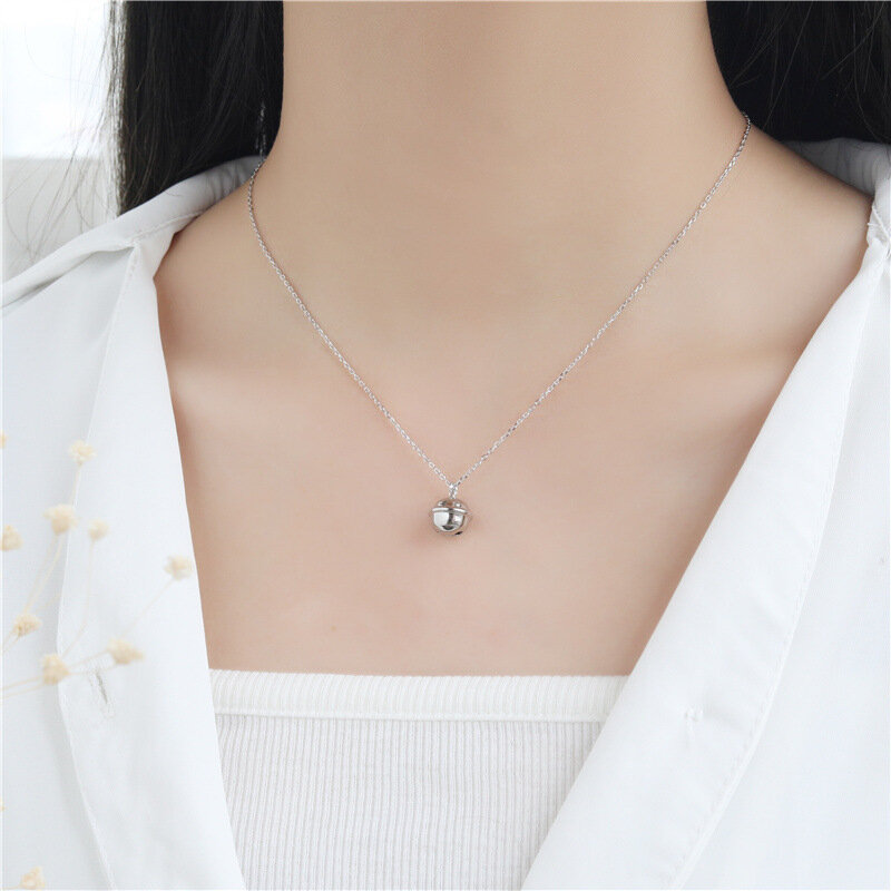 Sodrov 925 Sterling Silver Necklace Pendant For Women Japanese Cute Bell Necklace High Quality Silver 925 Jewelry Pendant